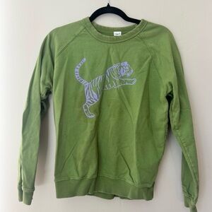 RARE Clare V. Green Sweatshirt with purple tiger size XS